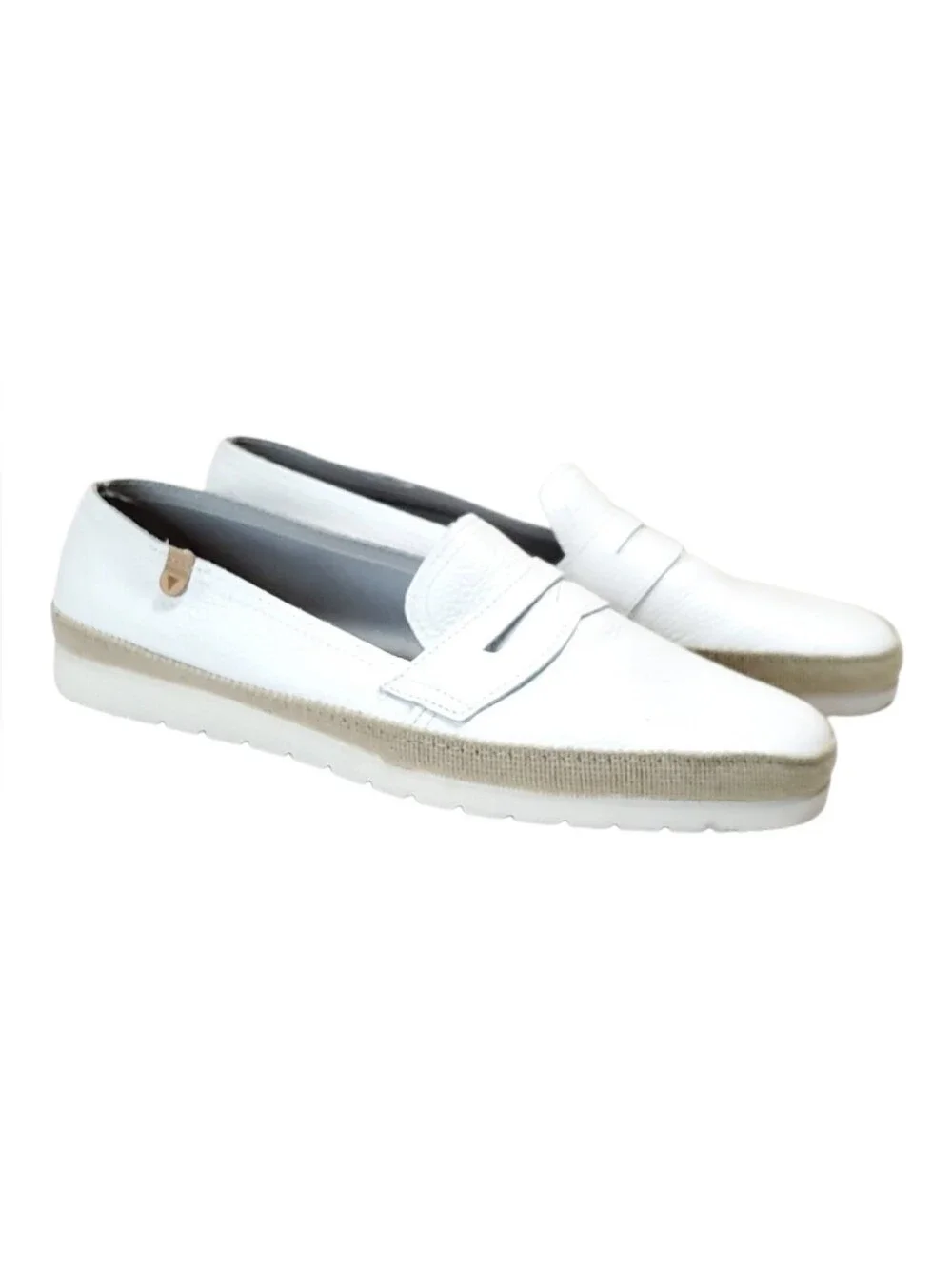 VERBENAS White Leather Nerea Loafer Comfort Mocassin Sz 41